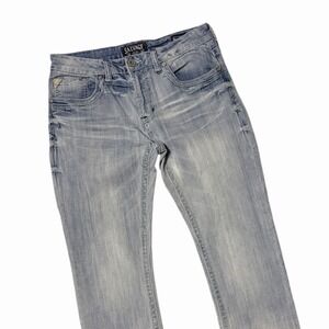 Buckle Mens Salvage Supply Co Havoc Straight Jeans 32R Slim Fit Denim Light Wash